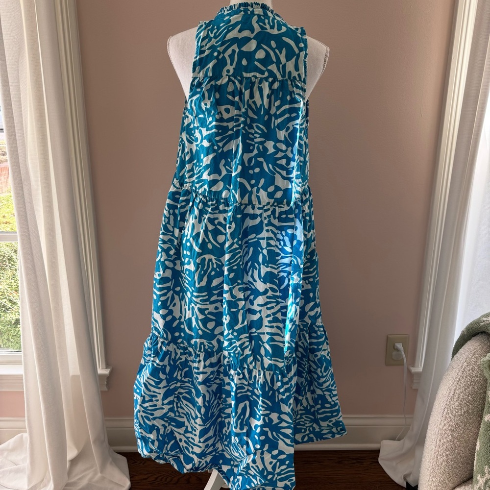 OLIVIA JAMES The Label Ro Sleeveless Maxi Dress Blue Seaweed Ocean Size M - Picture 7 of 7